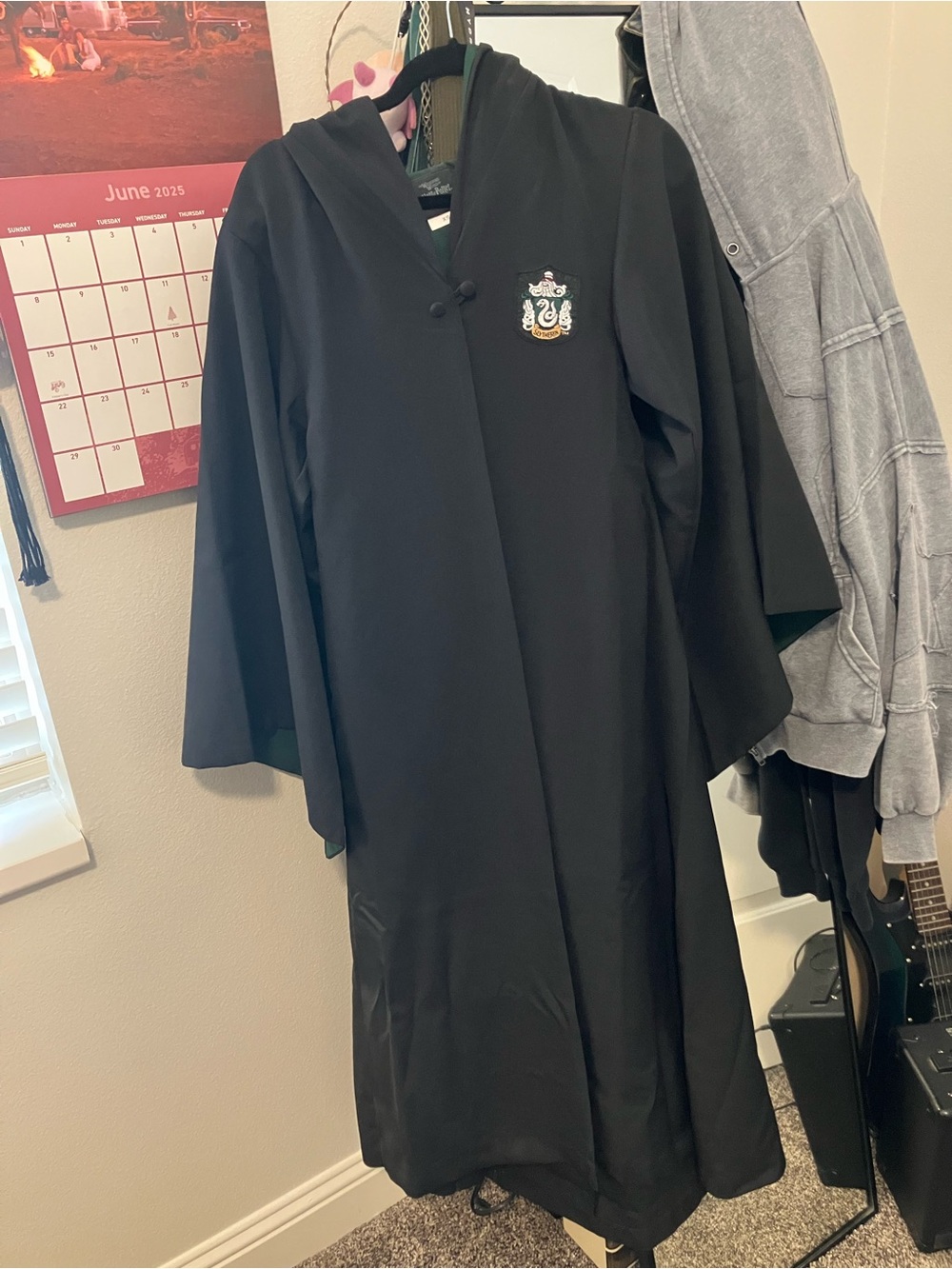 Universal Harry Potter Black Wizard Robe with Green Lining